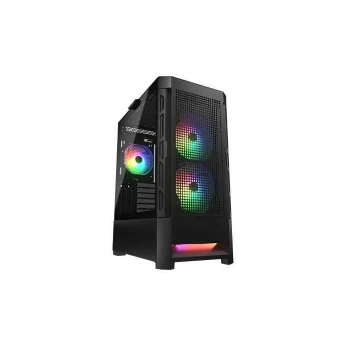 Cougar CGR-5ZD1B-AIR-RGB Airface RGB PC Case Midi Tower E-ATX GPU 330mm 3 Ventole ARGB Vetro Temperato colore Nero