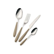 Abert MASTERT MASTER Servizio Posate 24 Pezzi in Acciaio Inox e ABS Lavabile in Lavastoviglie 6 Posti Tavola colore Tortora