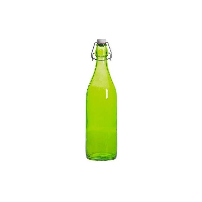 Bormioli Rocco 10053805 Giara Bottiglia in Vetro con Tappo Ermetico 1000 ml colore Verde