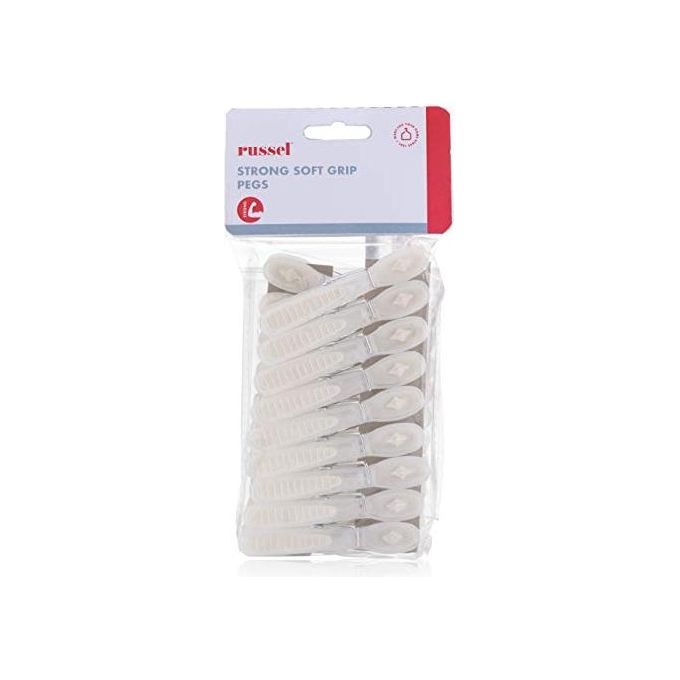 Domopak Living 12 Mollette da Bucato Softgrip in Plastica Ideali per Stendere e Asciugare la Biancheria Senza Danni ai Tessuti