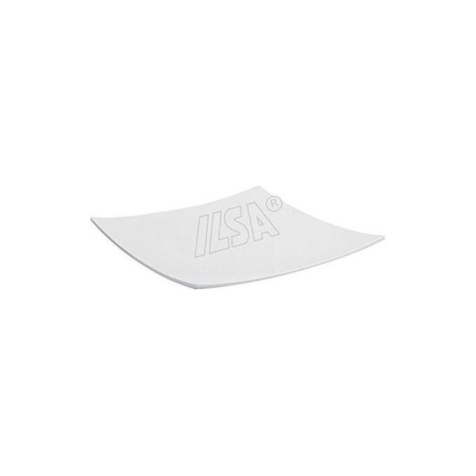 Ilsa 0922536-B Luna Piatto Portata Quadro Curvo in Melamina Bianco Avorio