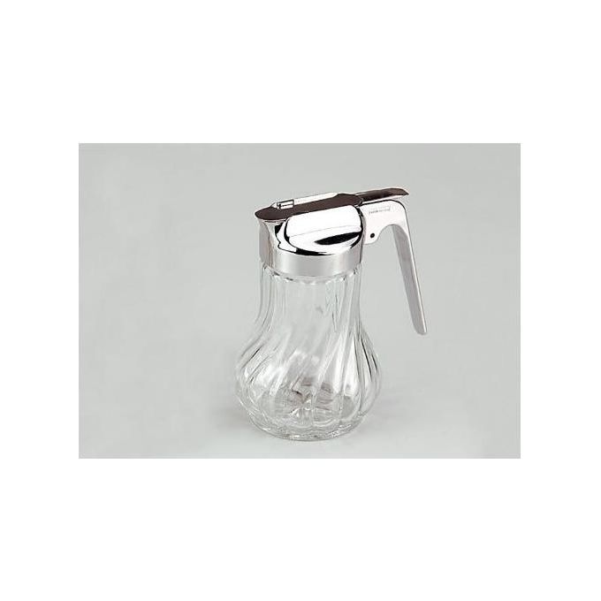 Kaufgut KAU320025 Fleur Dosatore Miele in Vetro con Coperchio in Acciaio Inox 280 ml