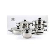 Blumenthal Bavaria 86053 Batteria di Pentole 12 Pezzi in Acciaio Inox 18-10 con Triplo Fondo Fondo Induzione Compatibile Induzione Lavabile in Lavastoviglie colore Nero