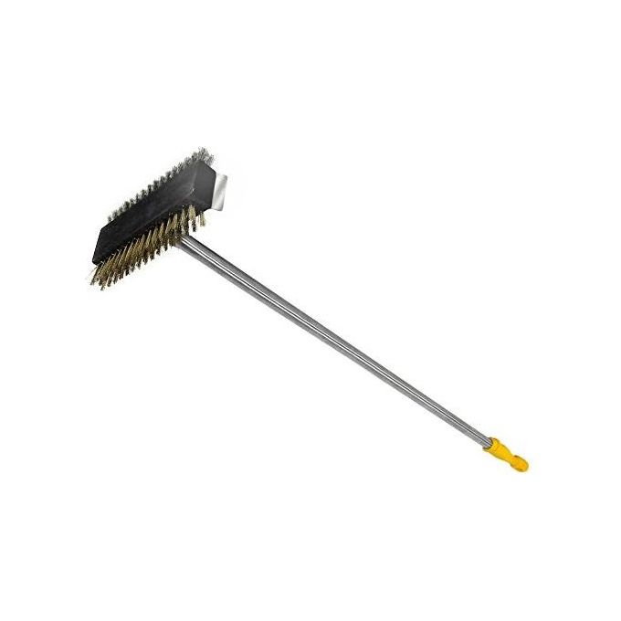 Lilly Codroipo 1085 Spazzola Doppia in Acciaio Inox e Ottone con Raschietto 110 cm colore Acciaio