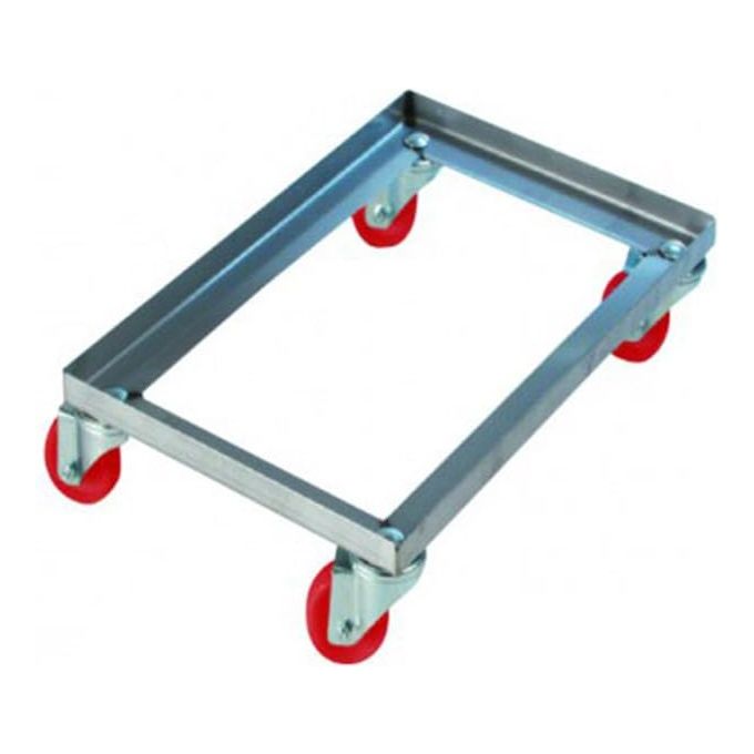 Pavoni PAO640010 CAREP Carrello per Cassette Pizza in Plastica Rigida 4 Ruote Snodate colore Rosso