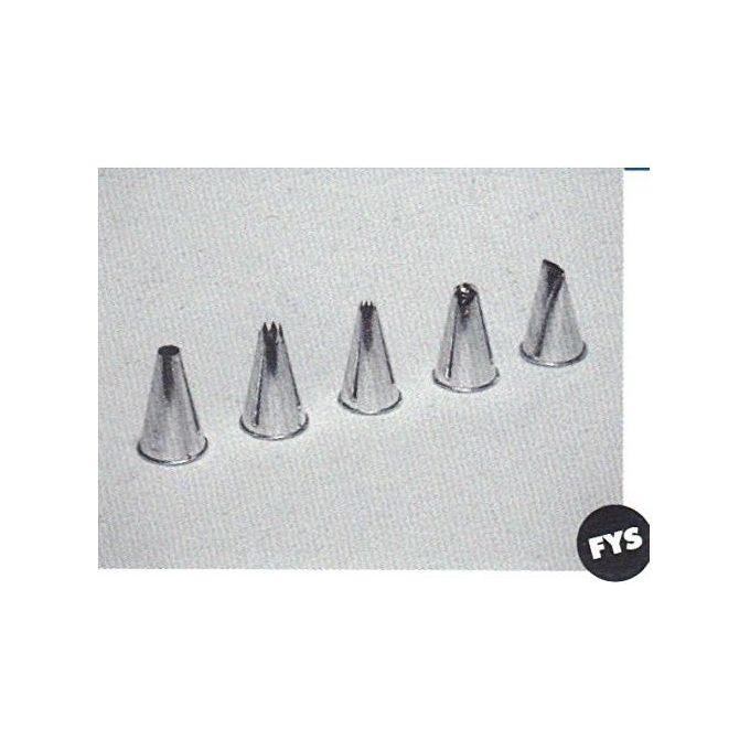 PIAZZA 276703 Set 5 Bocchette Sac a Poche Acciaio Inox Fori Misti 8mm 14mm Lavastoviglie