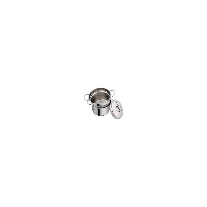 Metalsomma SCM600662 CUOCITUTTO Cestello Cuoci Vapore e Cuoci Pasta in Acciaio Inox 18-10 per Induzione con Coperchio colore Cromo lucido