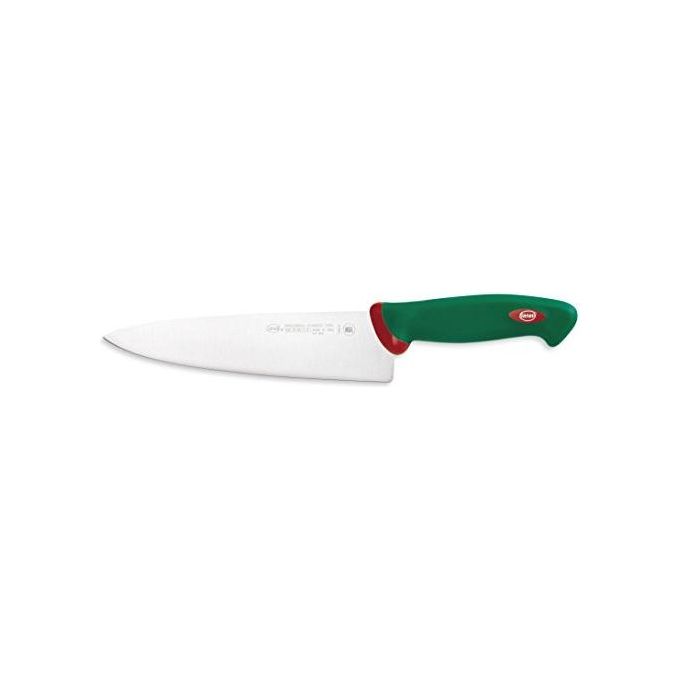 Sanelli SN-312621 Premana Professional Coltello Trinciante Rigido Lama 21 cm Acciaio Inox HRC54-56 Manico Ergonomico Antiscivolo con Tecnologia Antibatterica Biomaster colore Verde e Rosso