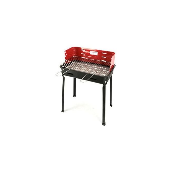 Filcasalinghi 426112 Barbecue a Carbonella Griglia Acciaio Cromato Regolabile 3 Posizioni (75x50x30 cm) colore Nero