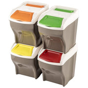 Bama 40320 Poker Plus Pattumiera Differenziata Modulare Set 4 pezzi 27 litri colore Assortiti