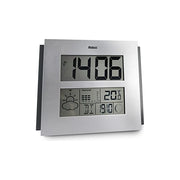 Mebus 40330 Stazione Meteorologica Radiocontrollata DCF77 Barometro Termometro Fasi Lunari Sveglia colore Argento Antracite