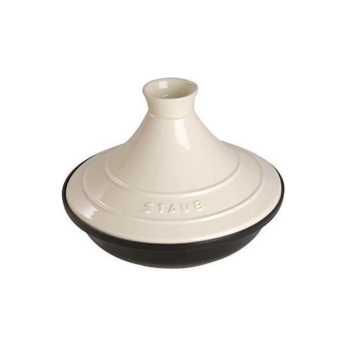 STAUB 1004018 Tajine in Ghisa con Coperchio in Ceramica Diametro 20 cm colore Crema
