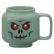LEGO tazza in ceramica grande, testa minifigure scheletro, verde sabbia, 530 ml, adatta a microonde e lavastoviglie