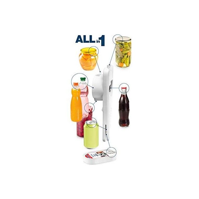 Tescoma 420237 Presto Apribarattoli Multifunzione 6 in 1 15 cm Acciaio Inossidabile e Plastica