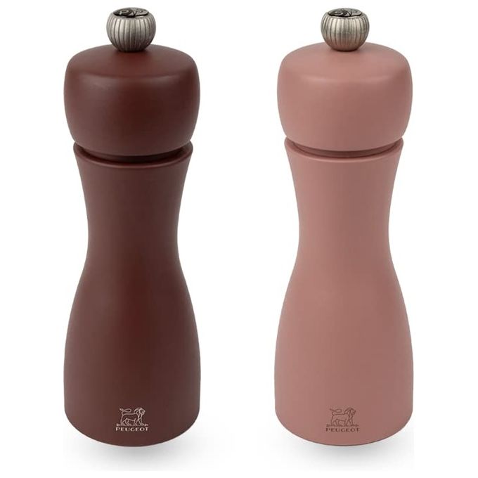 Peugeot 2-42981 Tahiti Set di Molari per Sale e Pepe 15 cm Regolazione Macinatura Legno PEFC colore Cacao and Nuts