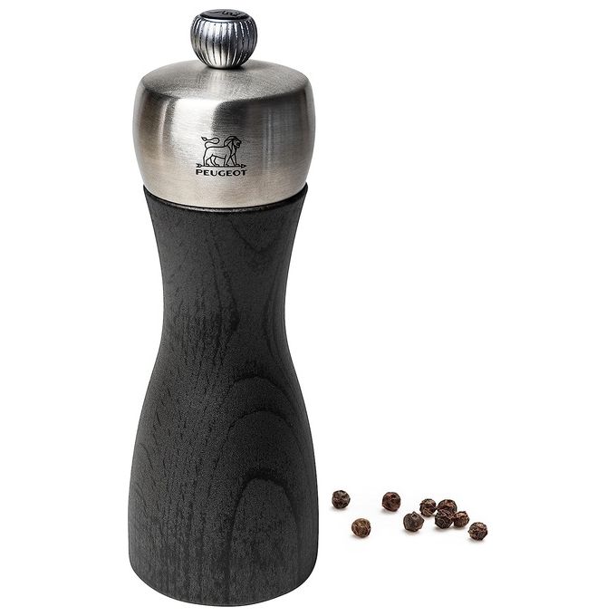 Peugeot 39486 Fidji Macinapepe in Legno di Faggio e Acciaio Inox Regolabile 15 cm colore Grigio Grafite