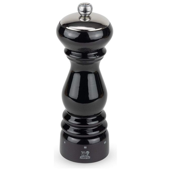 Peugeot 37475 Paris Icone Macina sale Legno di faggio Acciaio Inox Sistema U-Select Regolazione granulometria colore Nero laccato