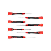 Wiha 42991 PicoFinish Set Cacciaviti di Precisione 7 Pezzi con Impugnatura Ergonomica Softgrip e Lama in Acciaio Cromo-Molibdeno-Vanadio colore Nero Rosso