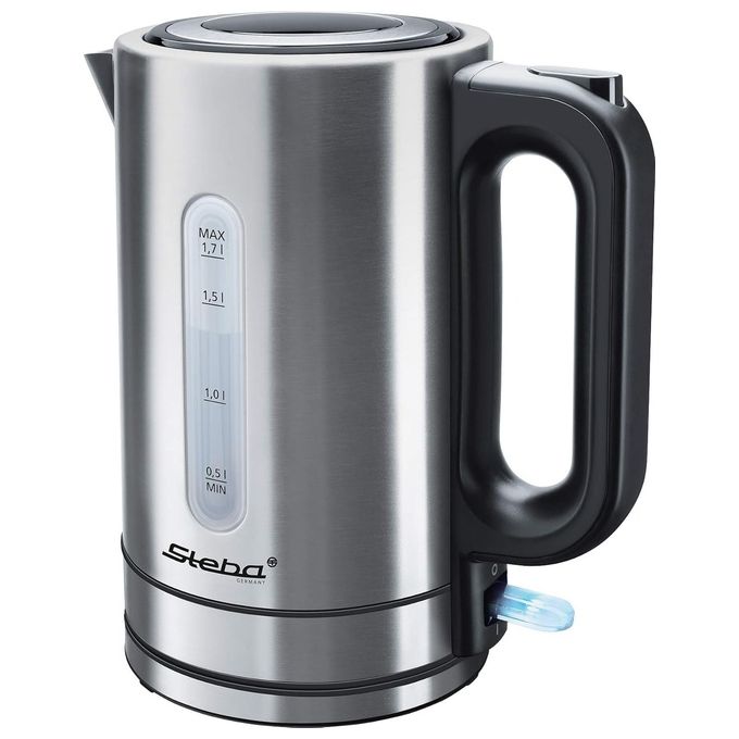 Steba WK 20 INOX Bollitore Elettrico 1,7 L Acciaio Inossidabile con Filtro Rimovibile Base 360° Spegnimento Automatico Protezione da Funzionamento a Secco colore Acciaio Inossidabile
