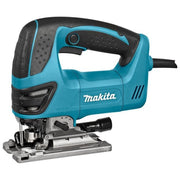 Makita 4350FCTJ Seghetto Alternativo 720W Velocita' Regolabile 5 Livelli Movimento Pendolo 4 Posizioni Base Inclinabile 0° 45° LED Illuminazione Sistema Aspirazione Polveri Valigetta MAKPAC inclusa colore Nero