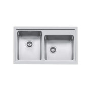 Foster 4385 050 S4000 Lavello da Incasso a Due Vasche Acciaio Inox Spazzolato (87.3x51.3x21 cm) colore Acciaio inox
