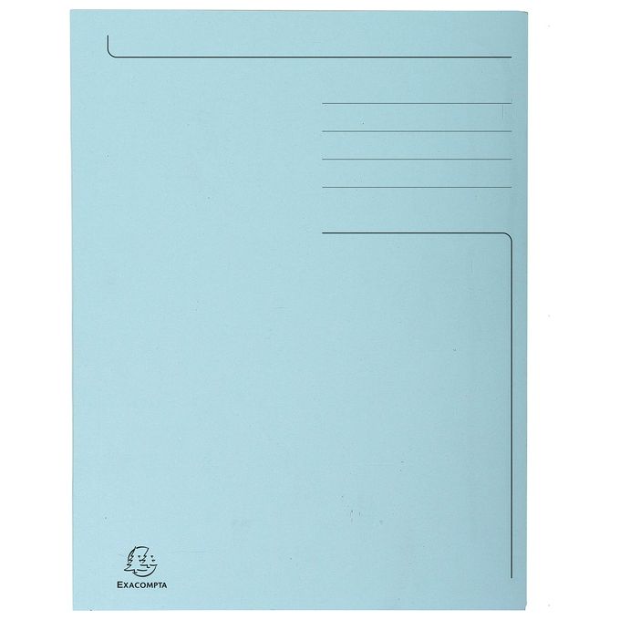 Exacompta 449006E Forever Cartellina 3 Lembi Formato A4 280g Confezione 50 pezzi colore Azzurro