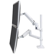 Ergotron 45-509-216 LX Series Braccio per 2 Monitor da Scrivania con Polo Alto Regolabile Altezza 33 cm Inclinazione 5-70° Rotazione 360° VESA 75x75 100x100 mm colore Bianco