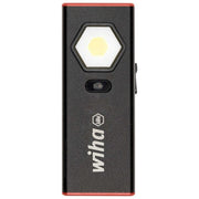 Wiha 45699 Faro portatile a LED 1.200 lm con sensore On-Off dimmerabile ricaricabile USB-C colore Nero-Rosso