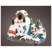 VARZI 485623 Carillon Natale con Movimento e Luci LED Multicolore Musica Batteria AA 3x 17x23x16 cm colore Multicolore