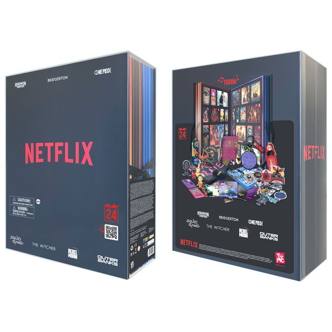 YuMe 15309 Netflix Gift Box Calendario dell'Avvento 24 sorprese con effetto sonoro
