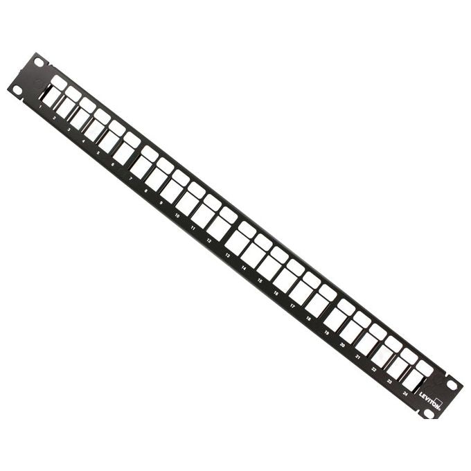 Leviton 49255-H24 Pannello Patch Panel 1U 24 Porte RJ45 Modulare Non Schermato Rack 19'' colore Nero