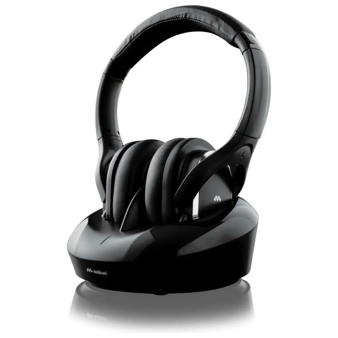 Meliconi 497335 HP Series Digital Plus Cuffie TV Wireless 863 MHz Portata 100 m Base di Ricarica Autonomia 8 ore colore Nero