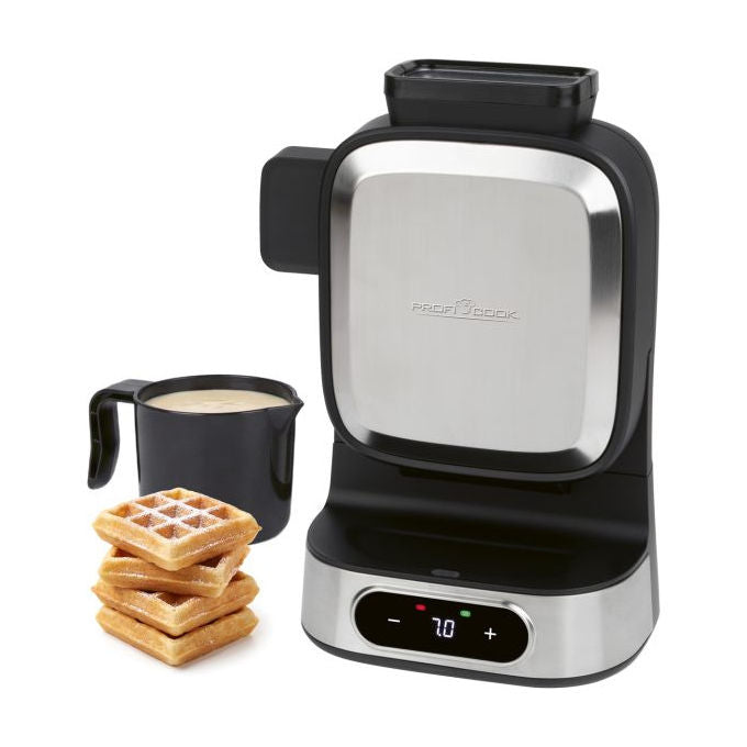Profi Cook 501350 PC WA 1350 Macchina verticale per cialde belghe 1000 W piastre da 17 x 17 cm colore Inox