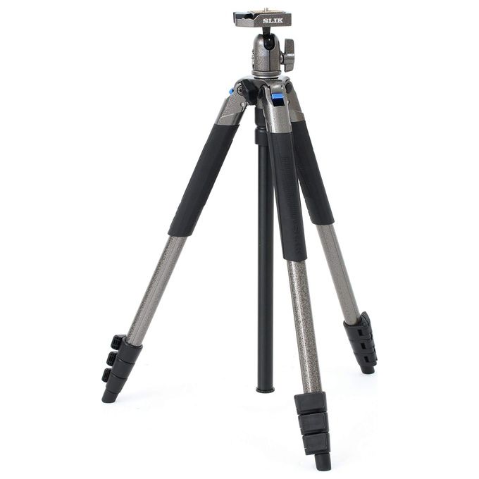 Slik 3442 Sprint Pro III BH Treppiede per Fotocamera Altezza Massima 160 cm Carico Massimo 2 Kg con Testa a Sfera SBH-100DQ colore Grigio