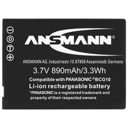 Ansmann 5044593 A-Pan BCG 10E Batteria Ioni di Litio 900 mAh 3,7 V colore Nero