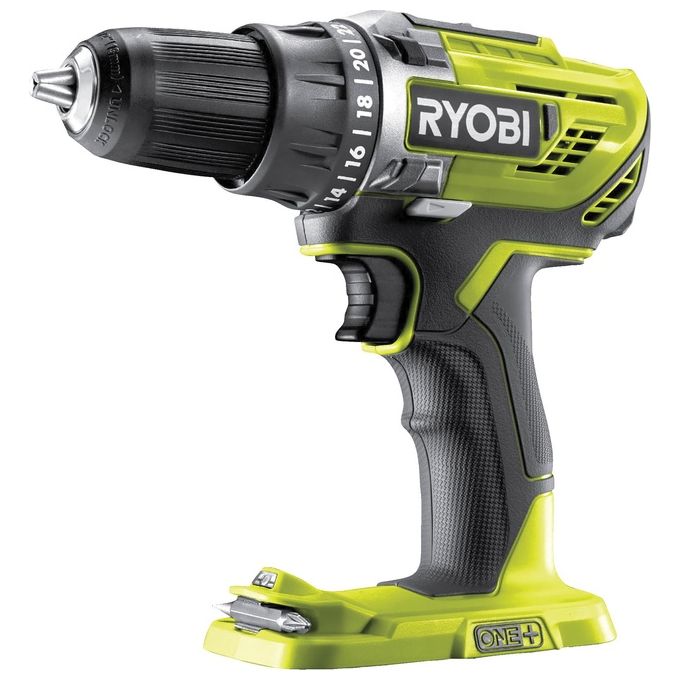 Ryobi R18DD3-0 ONE+ Trapano Avvitatore a Batteria 18V 50 Nm 2 Velocita' Mandrino Autoserrante 13 mm con Luce LED