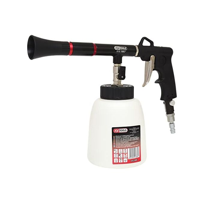 KS TOOLS 515.1980 Pistola di Pulizia ad Aria Compressa Hurricane Tecnologia Ciclonica con Regolatore di Pressione Ugello Girevole 360° colore Nero