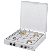 CF Parker 542C Fornello a Gas da Tavolo GPL 4 Fuochi Griglie Acciaio Inossidabile colore Bianco