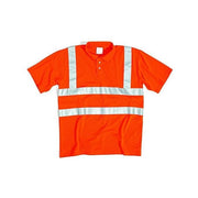 Delta Plus 5425605 Offshore Polo Alta Visibilita' Maniche Corte 100% Poliestere 160 g-m² Classe 2 Strisce Riflettenti colore Arancio Fluo