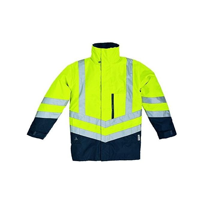 Deltaplus 5426535 Optimum-HV Parka Alta Visibilita' Classe 3 Gilet Staccabile Maniche Staccabili Taglia XXXL colore Giallo Fluo Blu