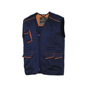 Delta Plus M6GIL Panostyle Gilet da lavoro 6 tasche twill 235 g-m² 65% poliestere 35% cotone colore Blu Arancione