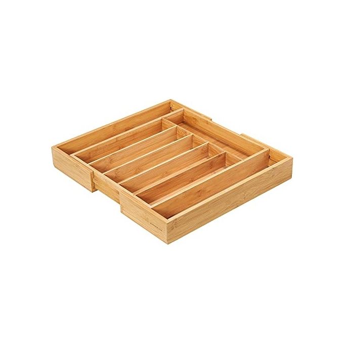 Zassenhaus KP0000054286 Eco Line Portaposate in Bambu' Estensibile 6 Scomparti da 34.5 a 48 cm colore Marrone