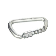 Camp 1877 D Pro Lock Moschettone Acciaio al Carbonio Zincato Forma D Asimmetrica Ghiera a Vite Keylock 50 kN EN 362 colore Argento