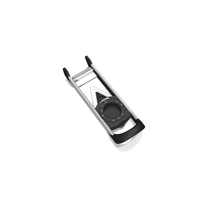 Gefu GF24-55700 Violino Affettatutto Multifunzione con 3 Lame Intercambiabili Regolazione da 1 a 5 mm Piedini Antiscivolo Manico Ergonomico Lavabile in Lavastoviglie colore Metallo e Nero