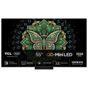 TCL 55C6K PRO Serie C6K PRO TV QD-Mini LED 55'' 4K HDR 144Hz 180 zone di dimming Google TV Dolby Vision Atmos 2.1 Onkyo colore Nero