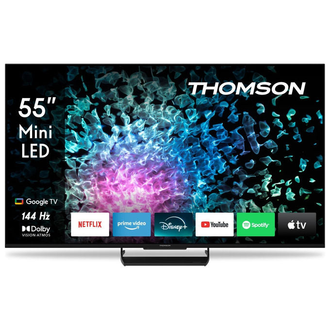 Thomson 55MG7C15 Q70 Series Televisore Smart MiniLED 55'' 4K UHD 144 Hz Google TV HDR10 colore Nero