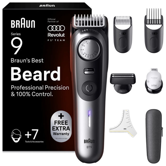 Braun 561068 Regolabarba Series 9 Rasoio elettrico 52 lunghezze 0,25 mm ProBlade autonomia 150 min colore Grigio
