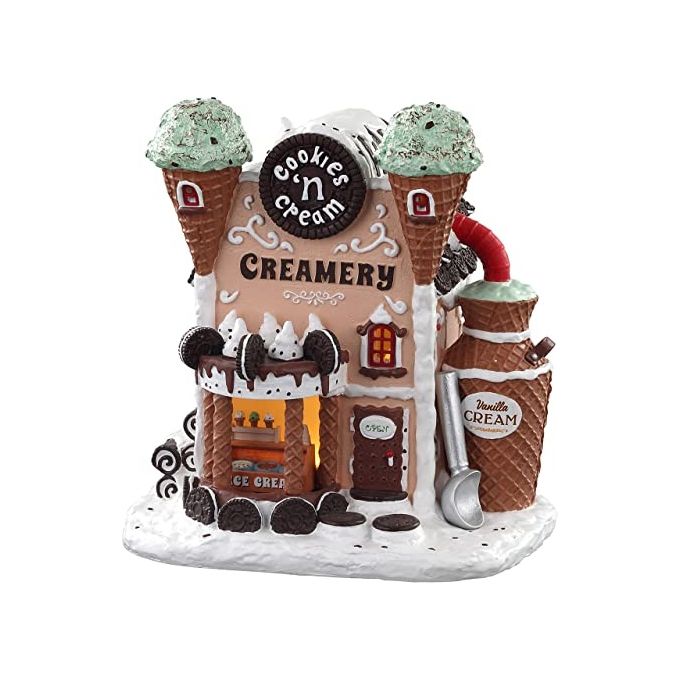 Lemax 05699 Sugar 'N' Spice Gelateria Illuminata con Luci Esterne e Alimentazione a Batterie o Adattatore 4.5V colore Multicolore