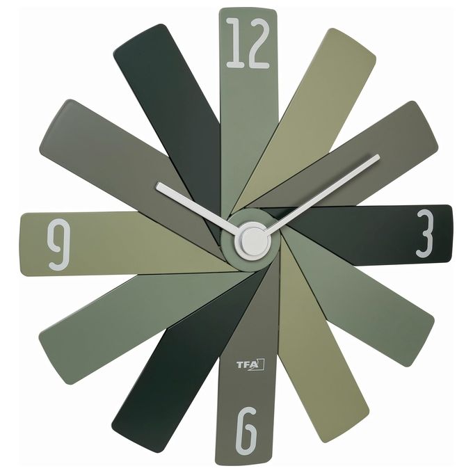 TFA DOSTMANN 60.3020.04 Clock in The Box Orologio da Parete Analogico Silenzioso Sweep con Movimento al Quarzo Diametro 40 cm colore Verde