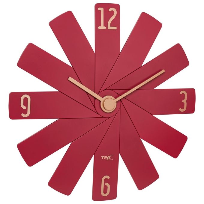 TFA 60.3020.05 CLOCK IN THE BOX Orologio da Parete Design Modulare 40 cm Movimento Silenzioso Sweep colore Rosso